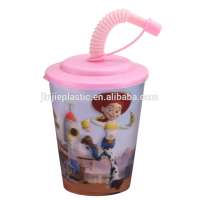 14oz  raw material IML label plastic lid cup for wholesale