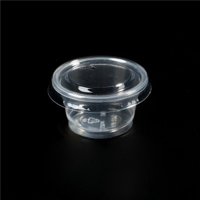 PP material mini plastic dessert sauce salad 30ml/60ml/100ml cup with llid