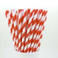 Red And White Striped Biodegradable paper straws