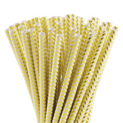 Eco-friendly metallic gold chevron paper straw